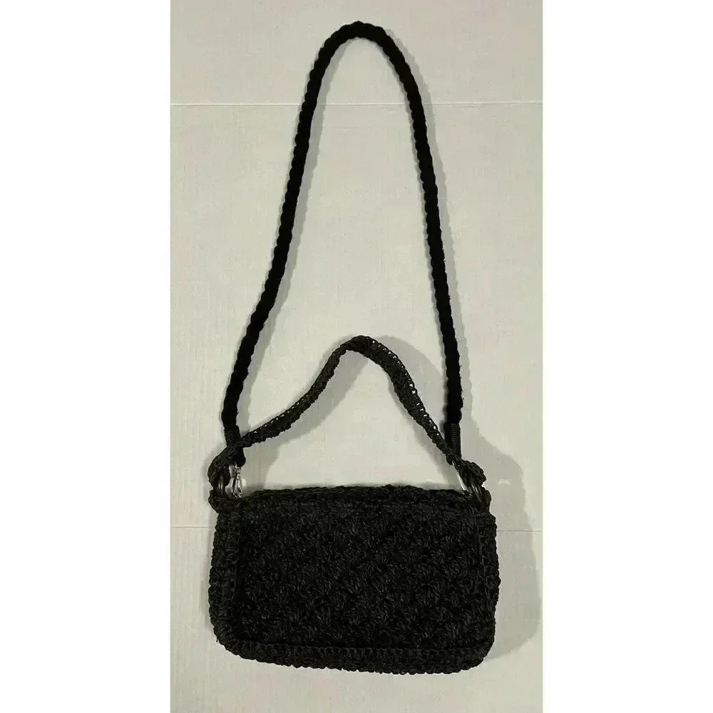 American Eagle Crossbody Handbag Purse Crochet Black 9106341761